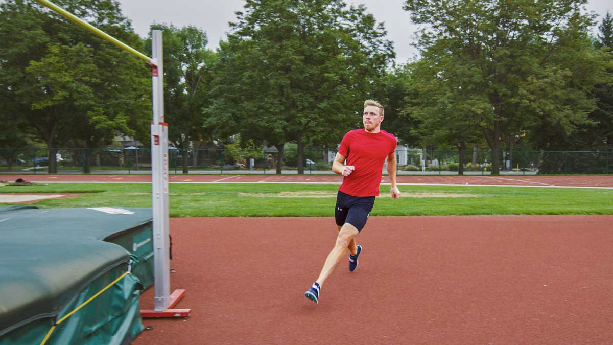 Phases of the standing broad jump: (A) start of takeoff phase, (B)