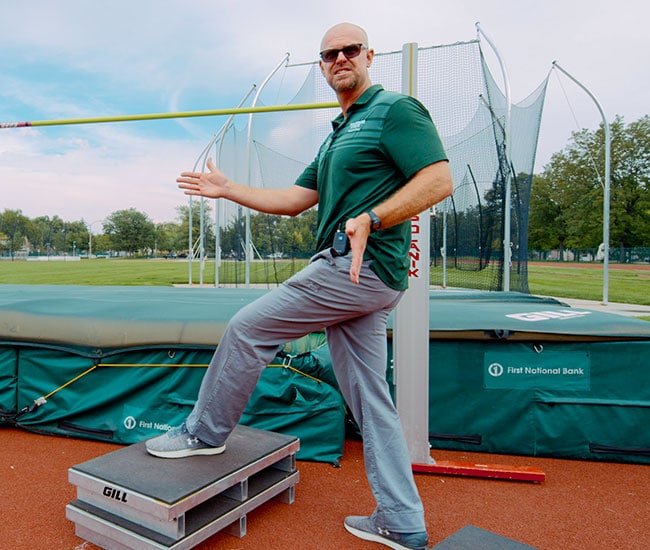 Ryan Baily teaching high jump box drills