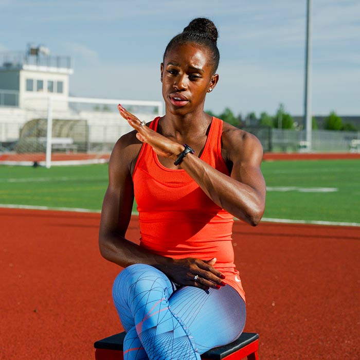 long jumper janay deloach talking about takeoff angle