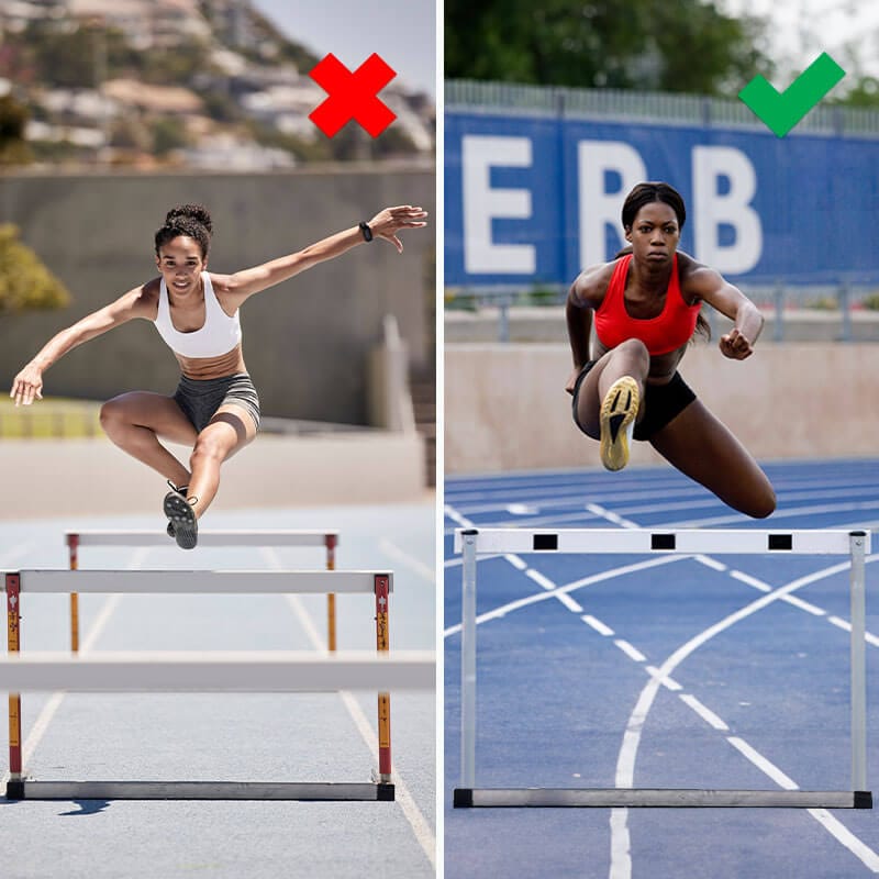 Proper hurdles arm technique is demonstrated along with common errors.