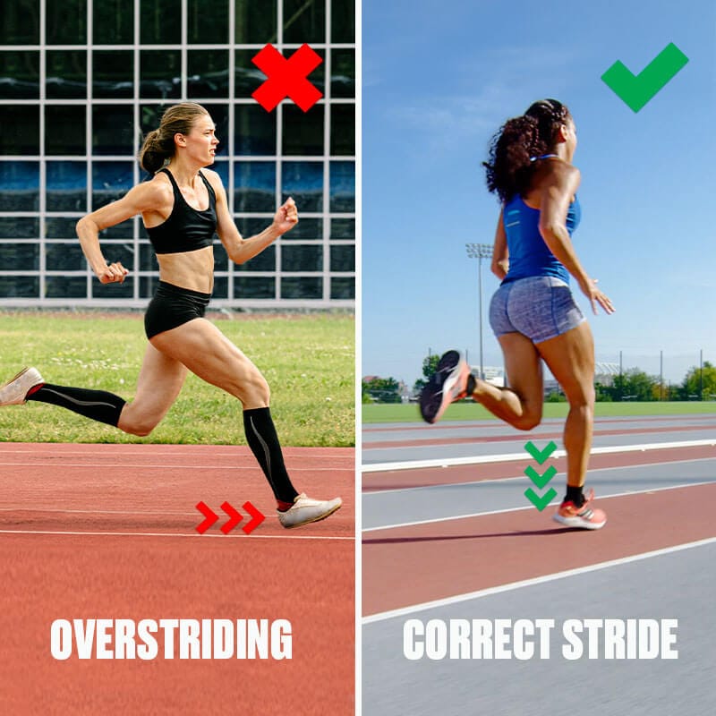 Over-striding is a common hurdle technique mistake. Avoid over-striding by not reaching landing under the center of mass.