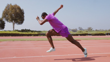 sprinter practicing intervals at practice
