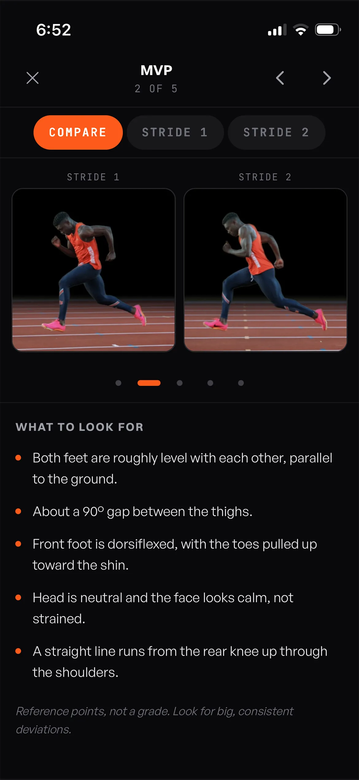 Side-by-side view of different strides in the kinogram builder.