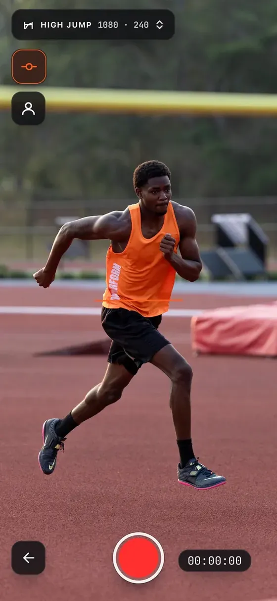 The high jump filming guide in Outperform Motion